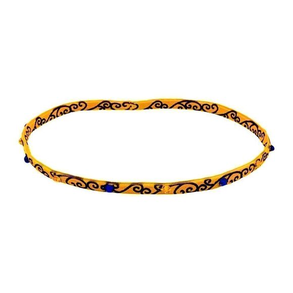 None Accessories - Yellow Purple Jeweled Elastic Headband